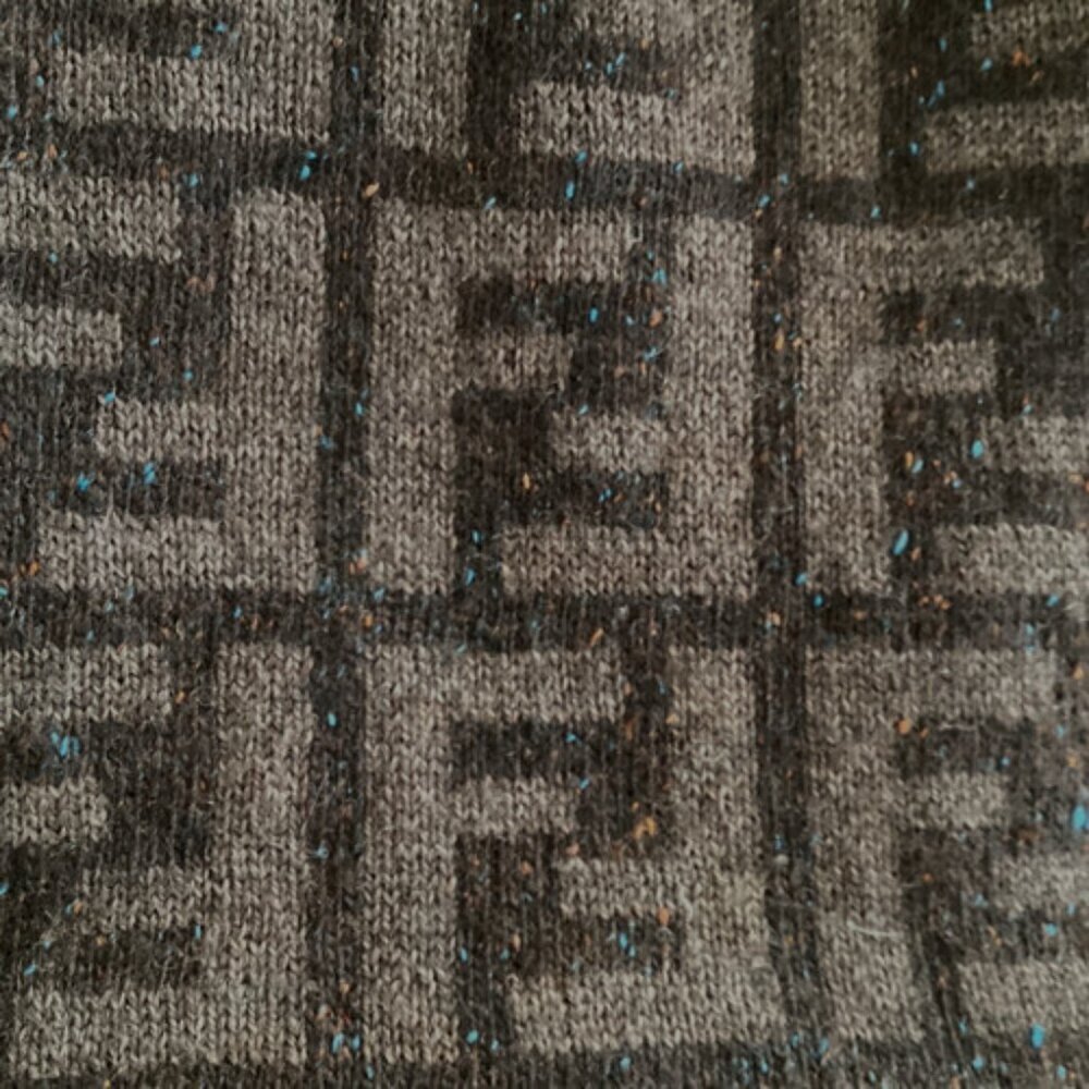 Fendi Brown Monogram FF Logo Wool Muffler Scarf Unisex - Picture 5 of 11